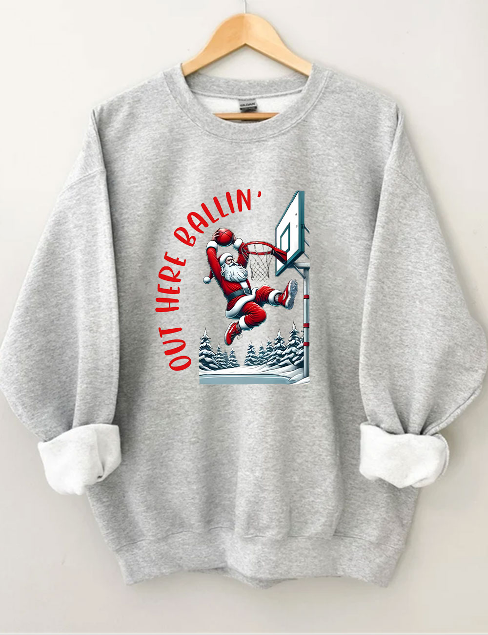 Out Here Ballin Santa Basketball Sweatshirt