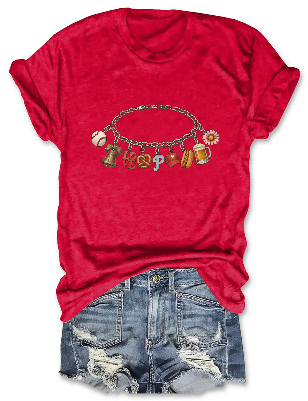 Phillies Charm Bracelet Baseball T-Shirt