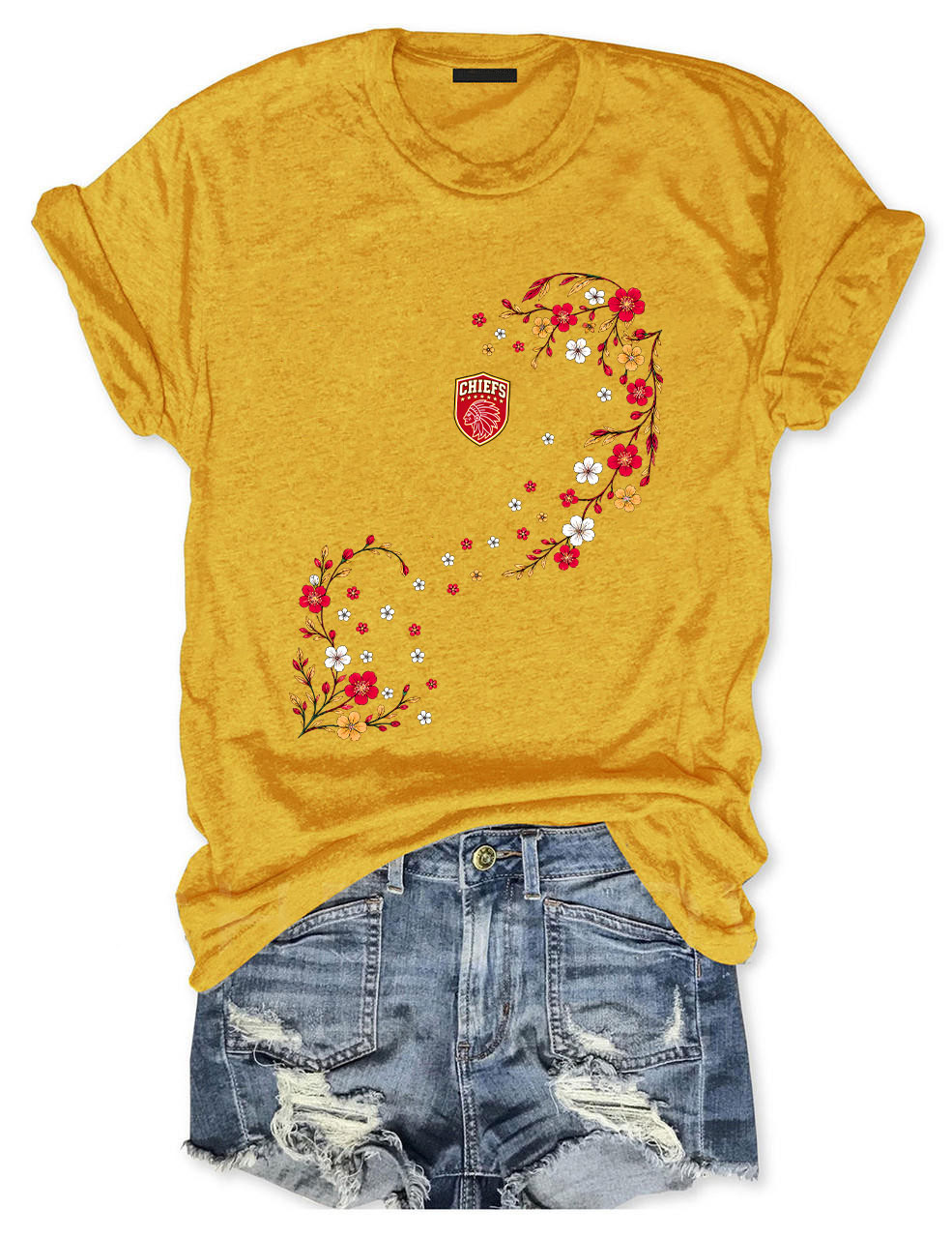 Chiefs Floral Football T-Shirt