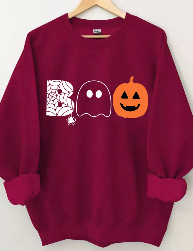 Boo Halloween Ghost Basketball Sweatshirt