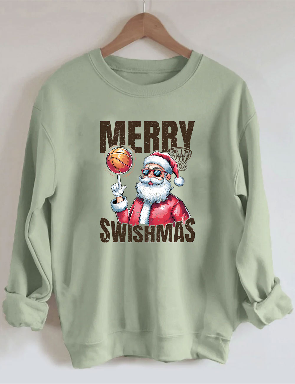 Merry Swishmas Basketball Sweatshirt