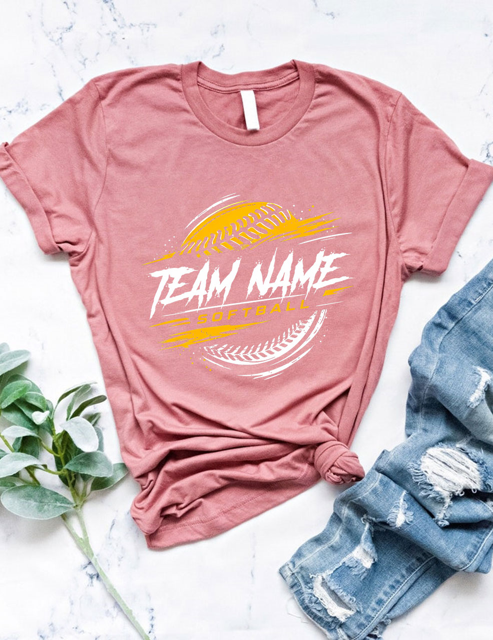 Custom Name Softball T-shirt