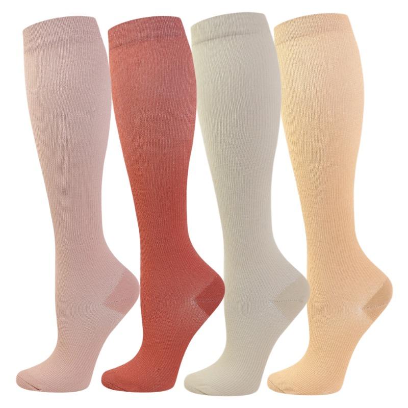 Knee-high Sports Socks for Men and Women - 4 Pairs Socks