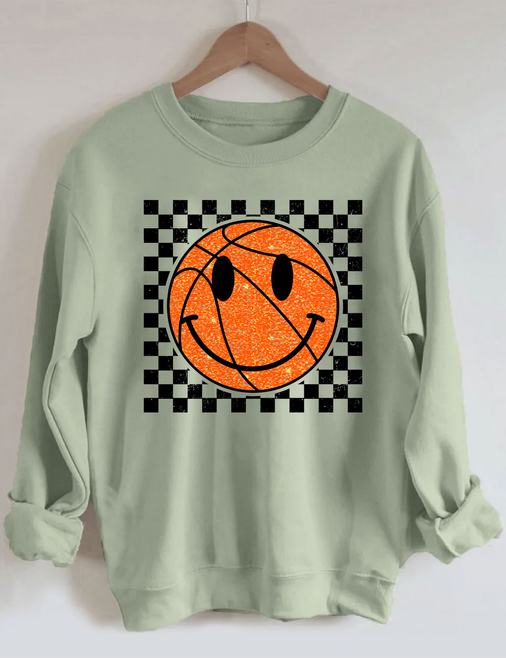 Smile Face Basketball Gameday Sweatshirt