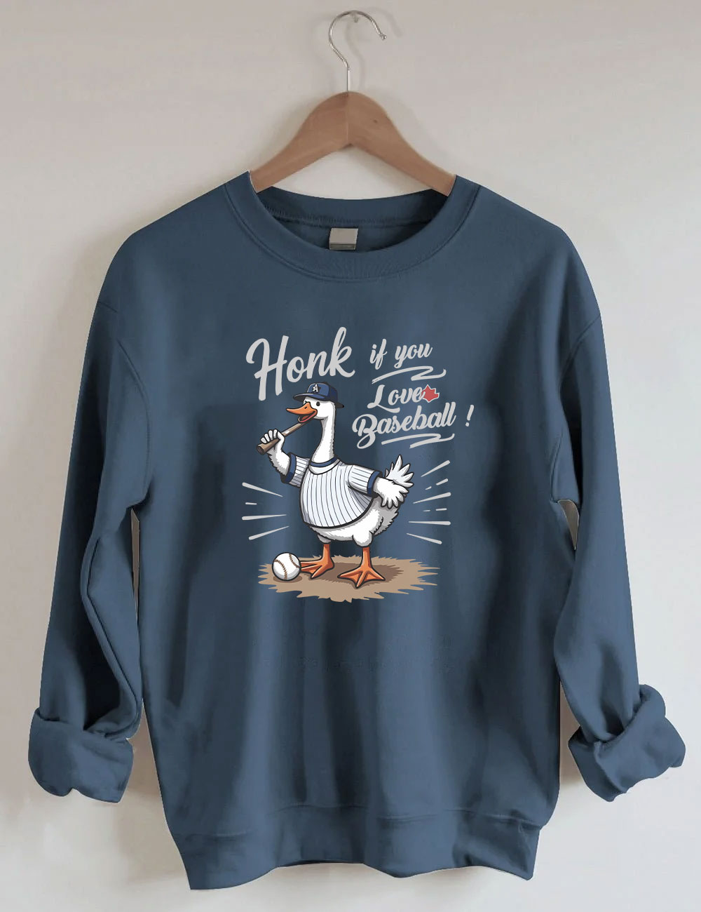 Honk If You Love Baseball Funny Goose Sweatshirt