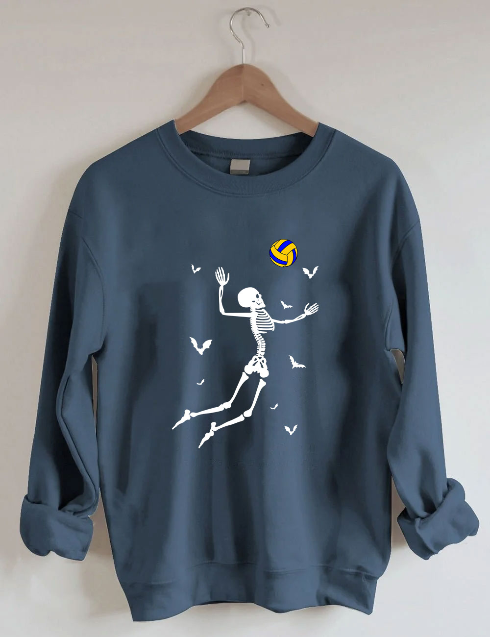 Dancing Skeletons Funny Halloween Volleyball Sweatshirt
