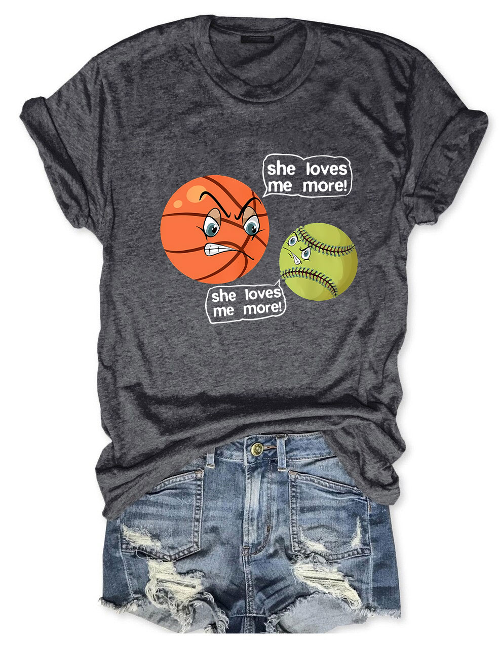 She Love Me Mores Softball Basketball Lvoers Basketball T-shirt