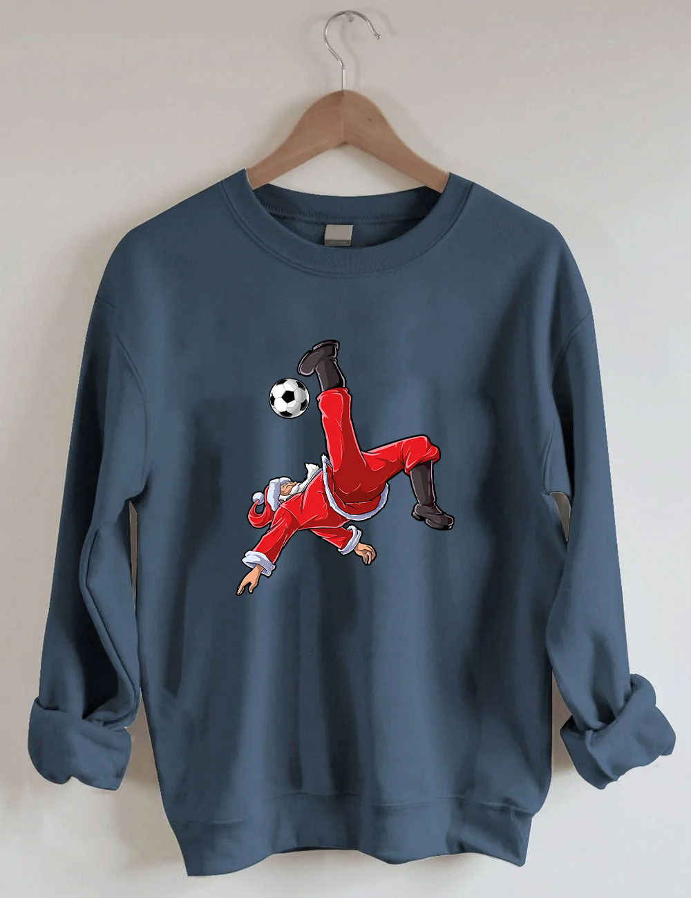 Christmas Soccer Santa Funny Sweatshirt