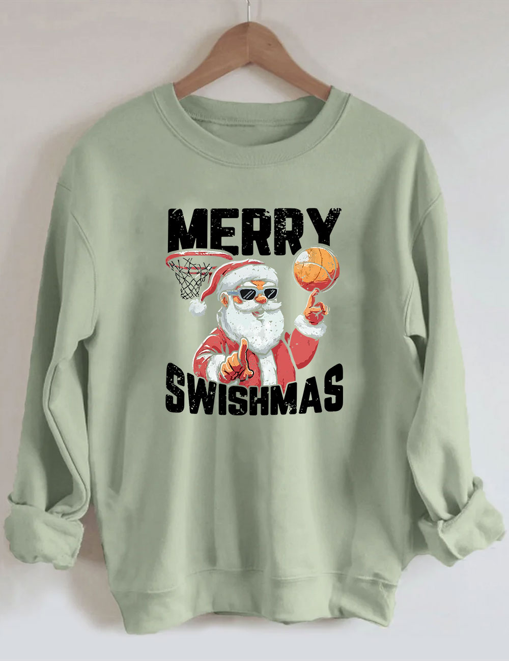 Merry Swishmas Basketball Sweatshirt