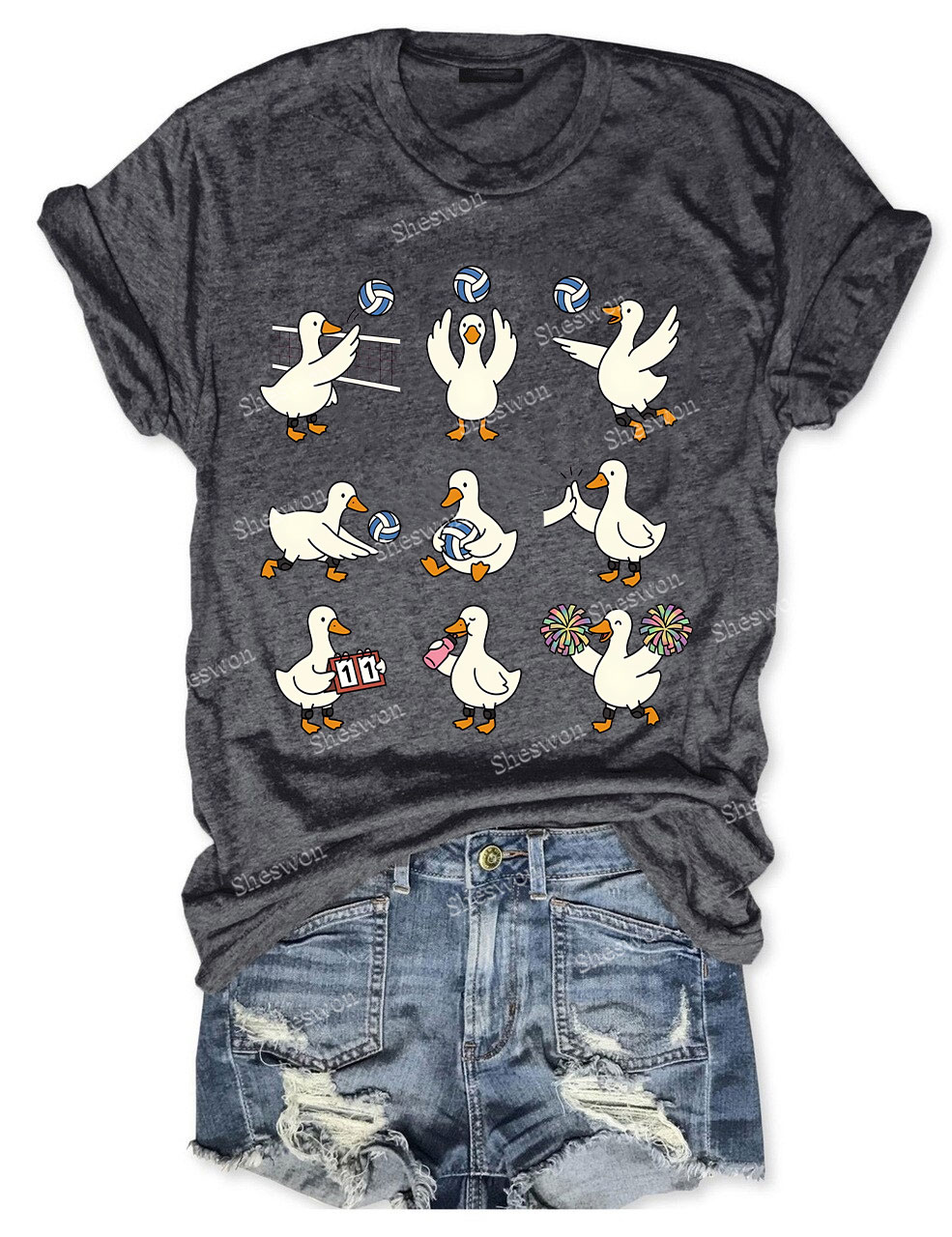 Funny Goose Volleyball Team T-shirt