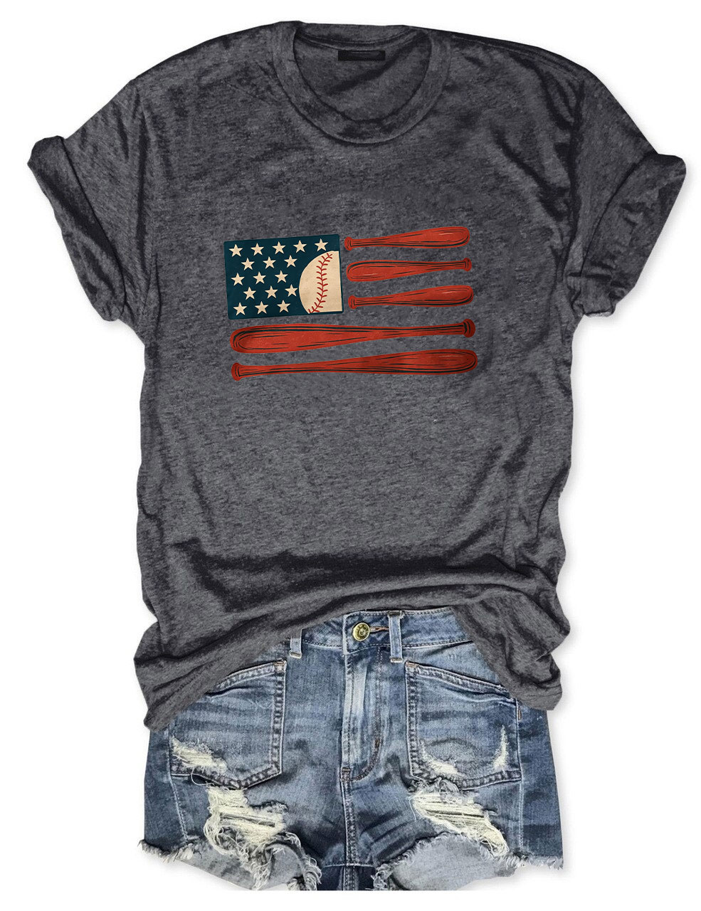 American Flag Baseball T-Shirt