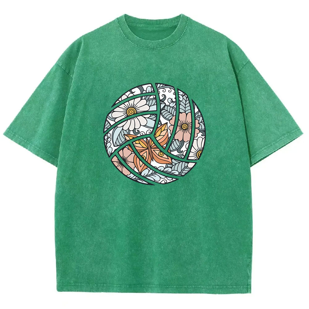 Floral Volleyball Washed T-shirt