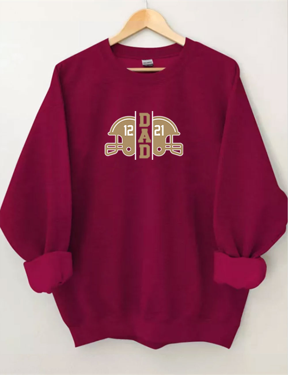 2 Players Custom Football Dad Sweatshirt