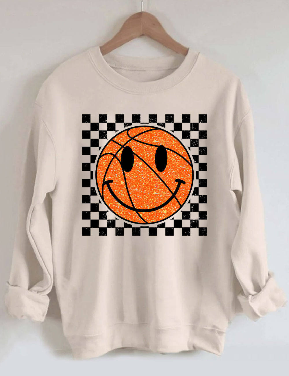 Smile Face Basketball Gameday Sweatshirt