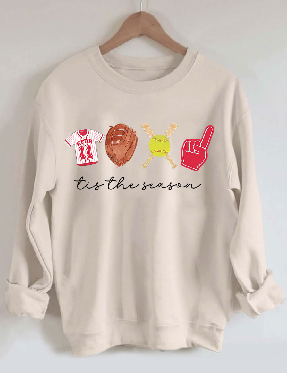 Tis The Season Custom Softball Sweatshirt
