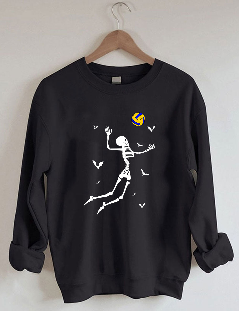 Dancing Skeletons Funny Halloween Volleyball Sweatshirt