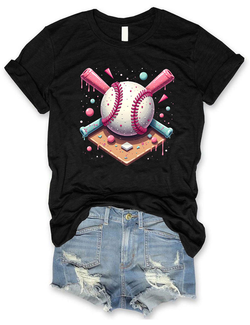 Ice Cream With Sprinkles Baseball T-shirt