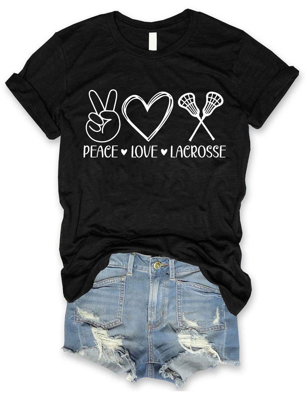 Peace Love Lacrosse Funny T-shirt