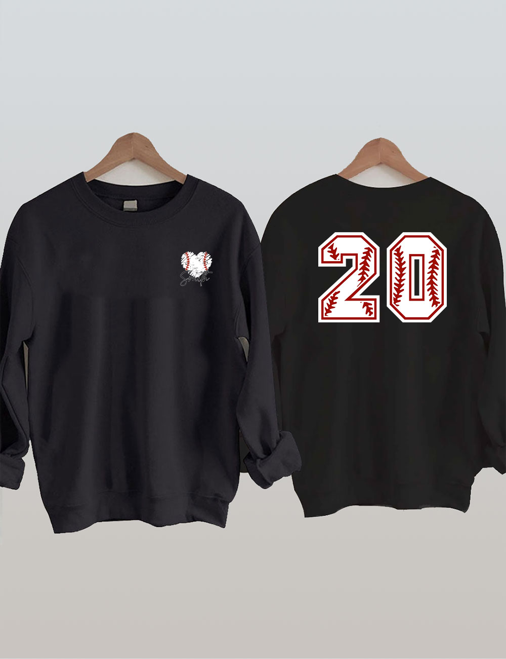 Custom Baseball Heart Funny Sweatshirt