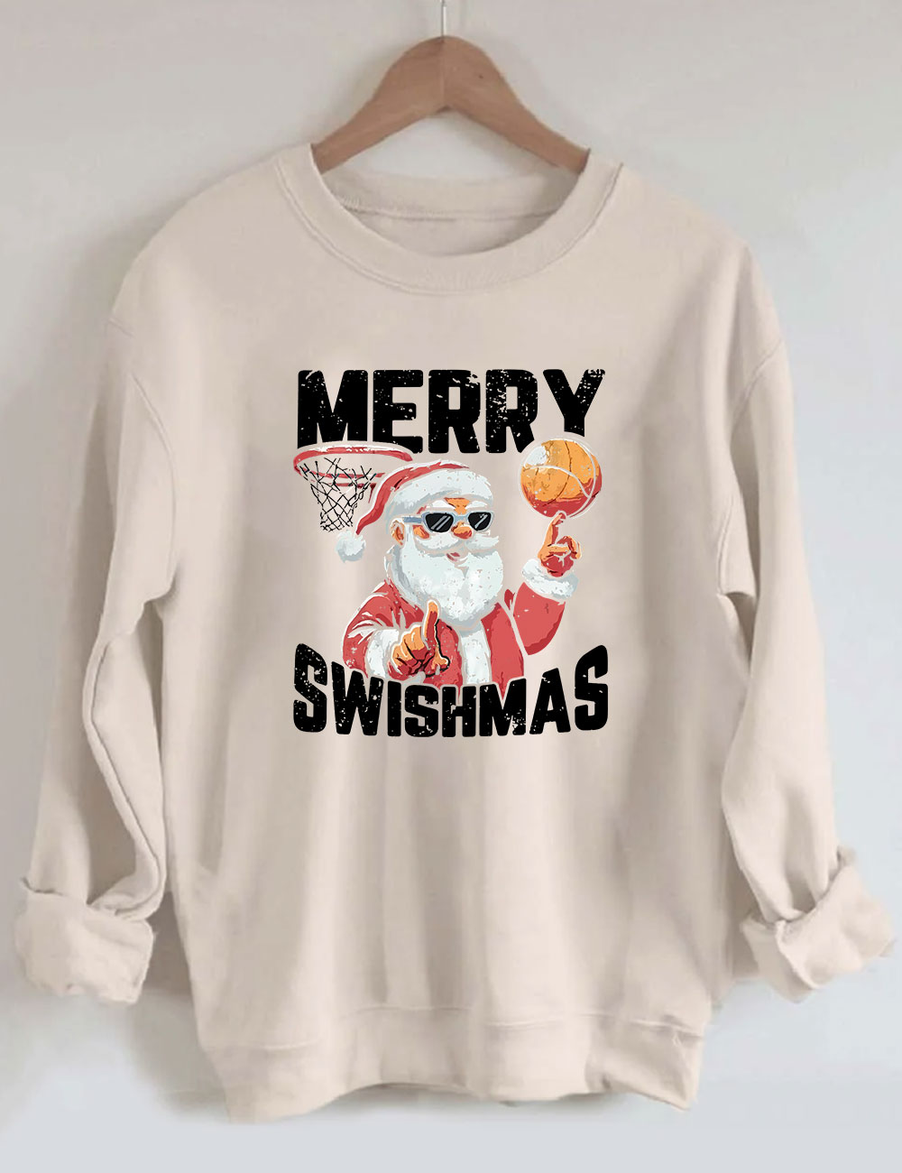 Merry Swishmas Basketball Sweatshirt