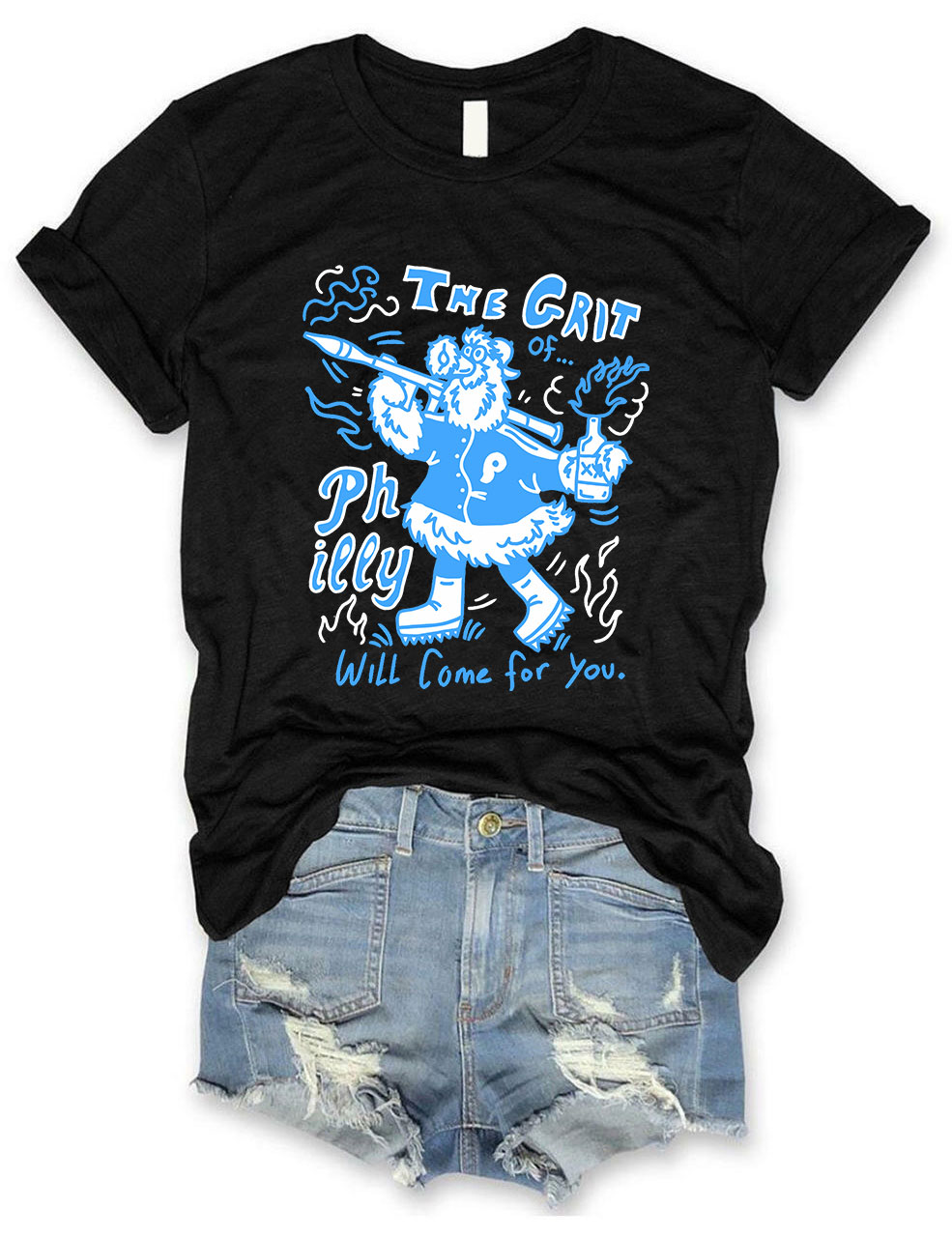 Phillie Phanatic The Grit of Philly will come for you Funny T-Shirt