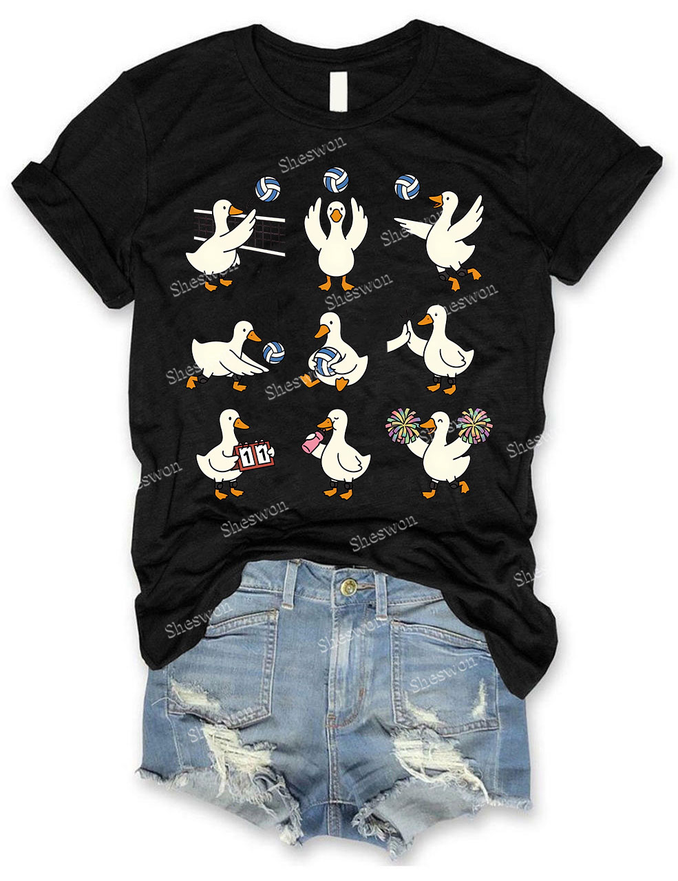 Funny Goose Volleyball Team T-shirt
