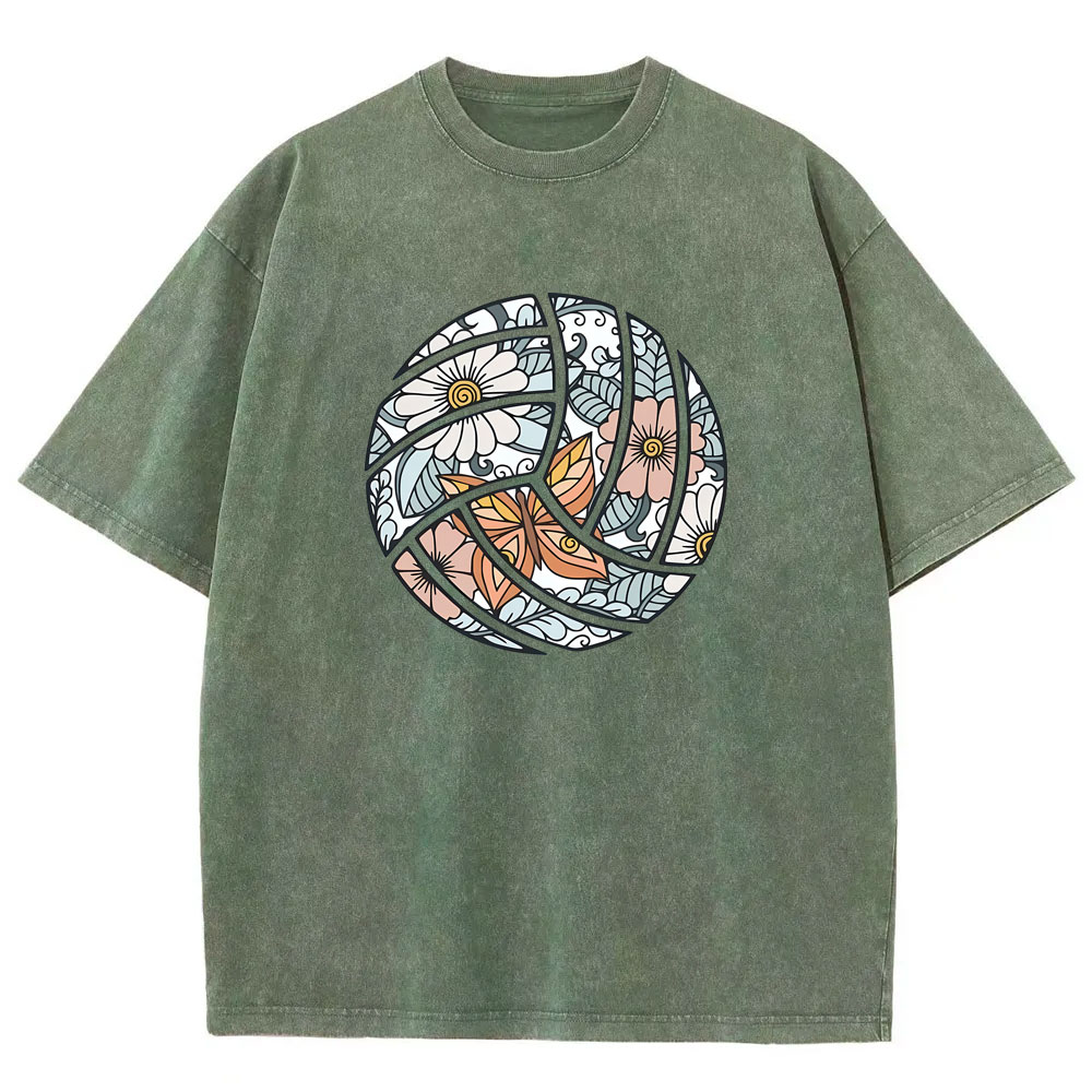Floral Volleyball Washed T-shirt