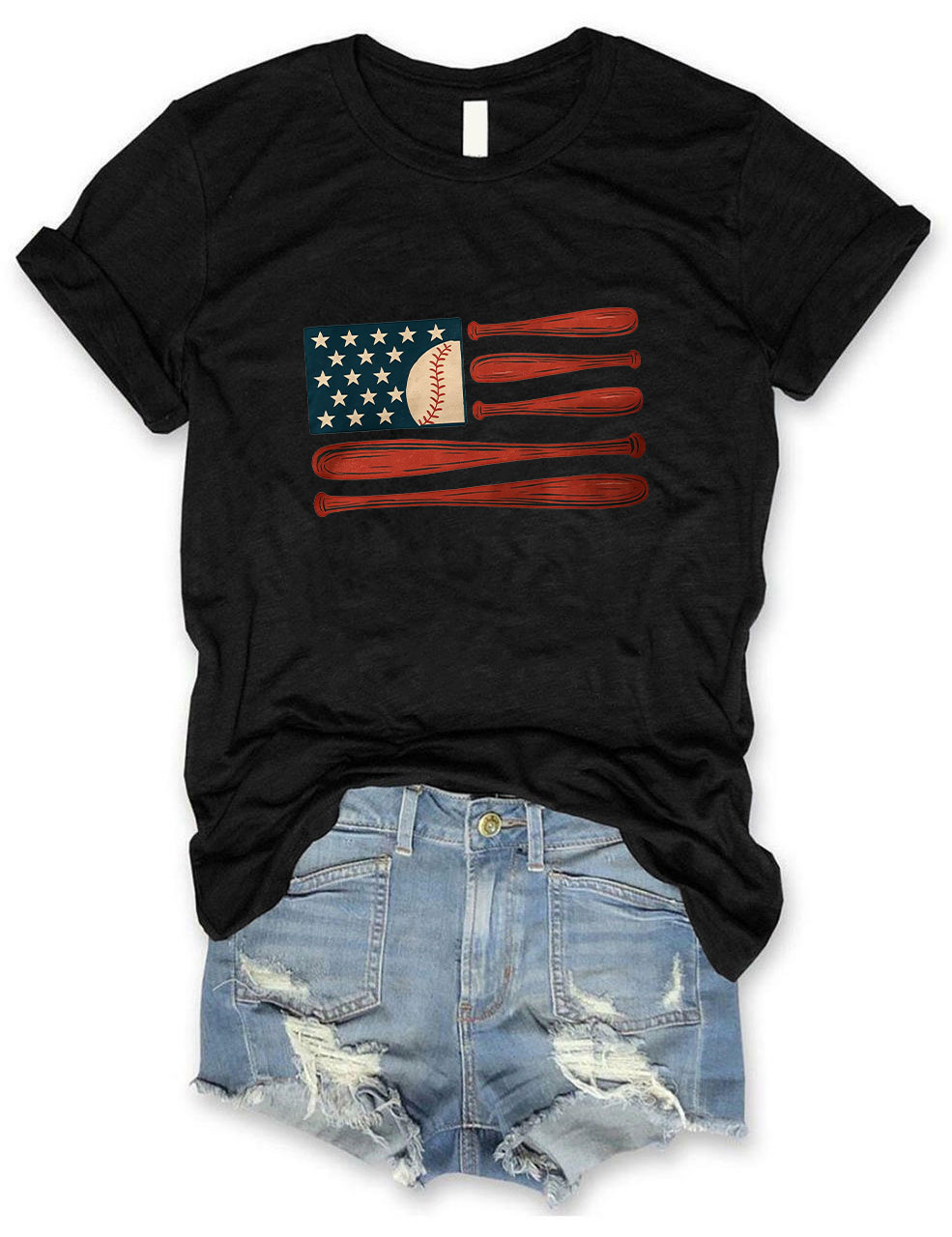 American Flag Baseball T-Shirt