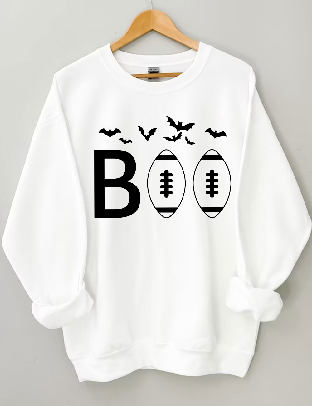 BOO Halloween Football Sweatshirt