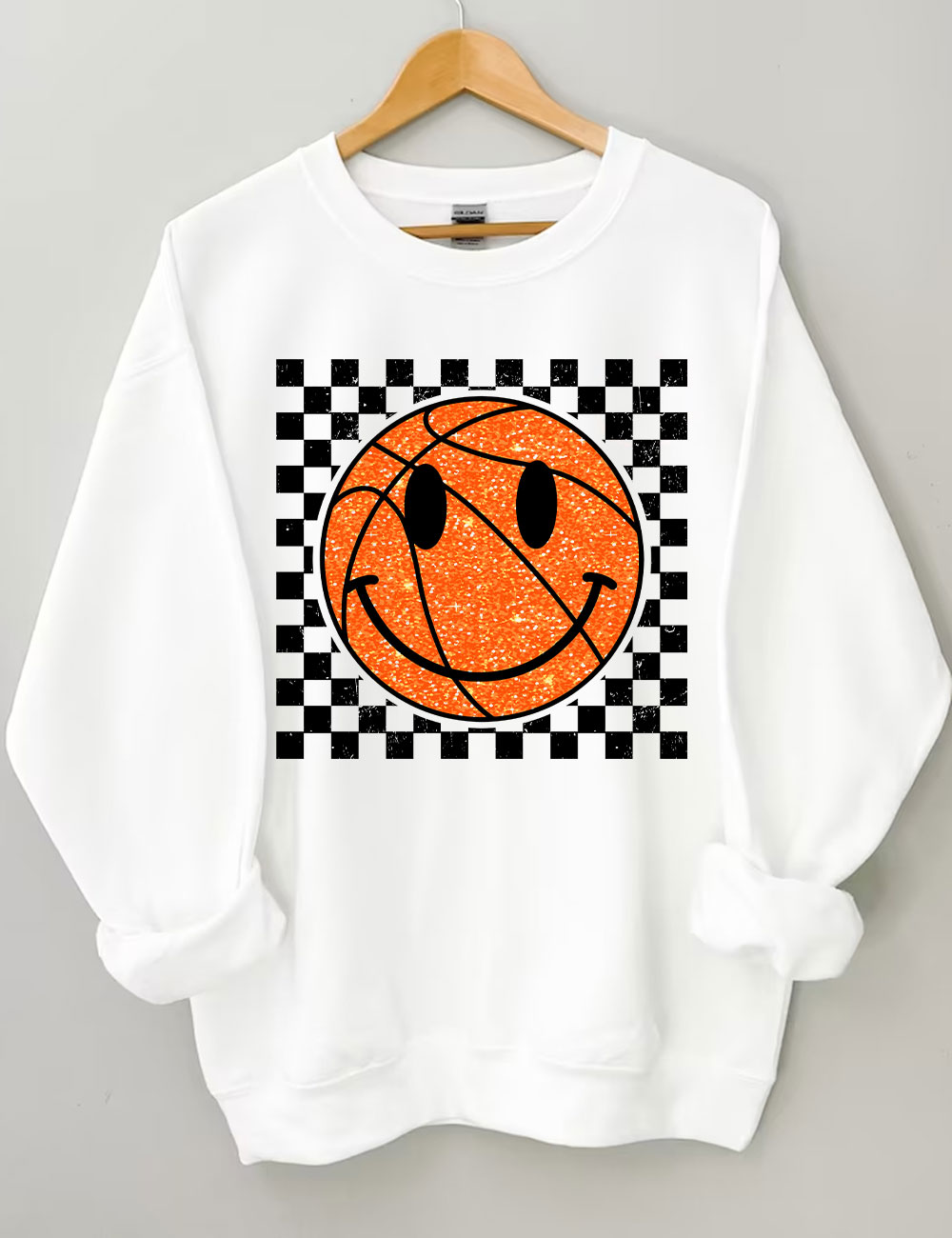 Smile Face Basketball Gameday Sweatshirt
