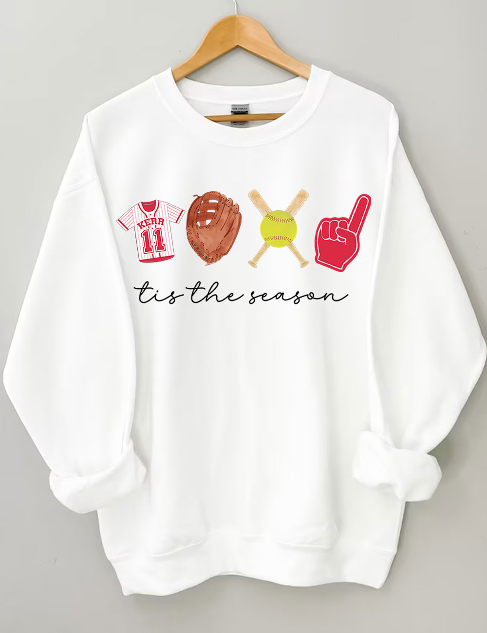 Tis The Season Custom Softball Sweatshirt