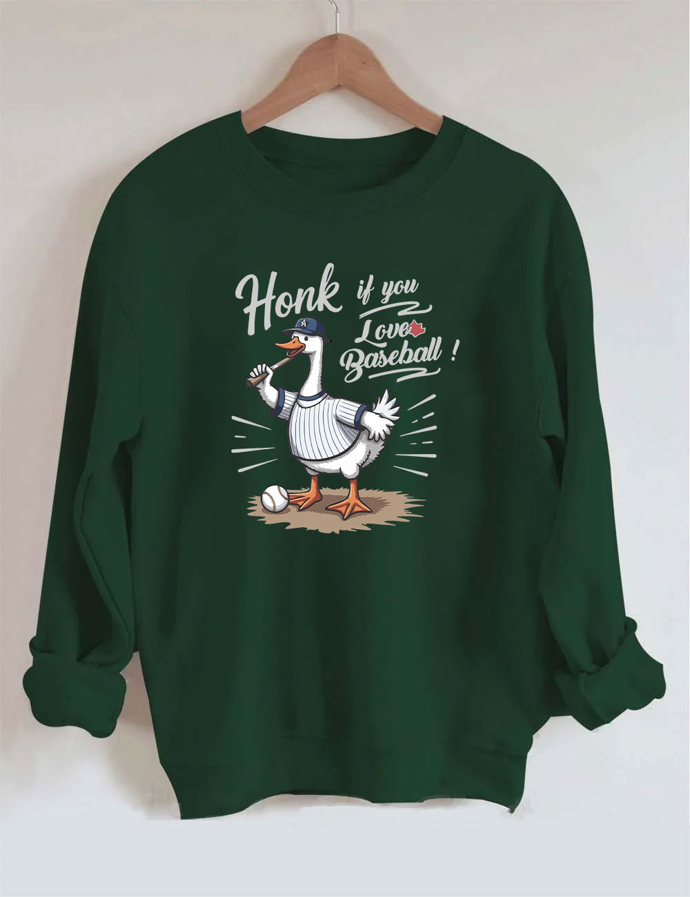 Honk If You Love Baseball Funny Goose Sweatshirt