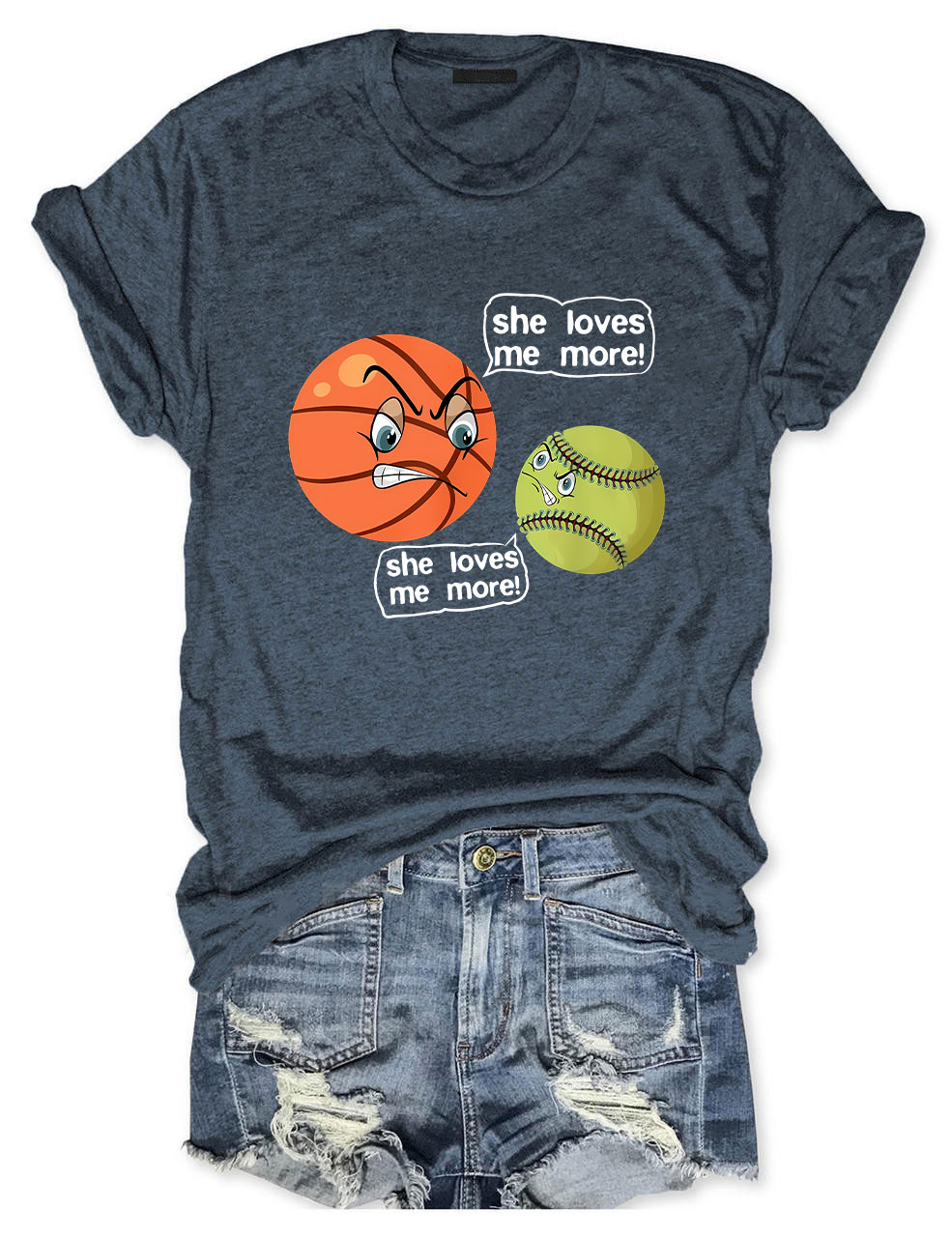 She Love Me Mores Softball Basketball Lvoers Basketball T-shirt