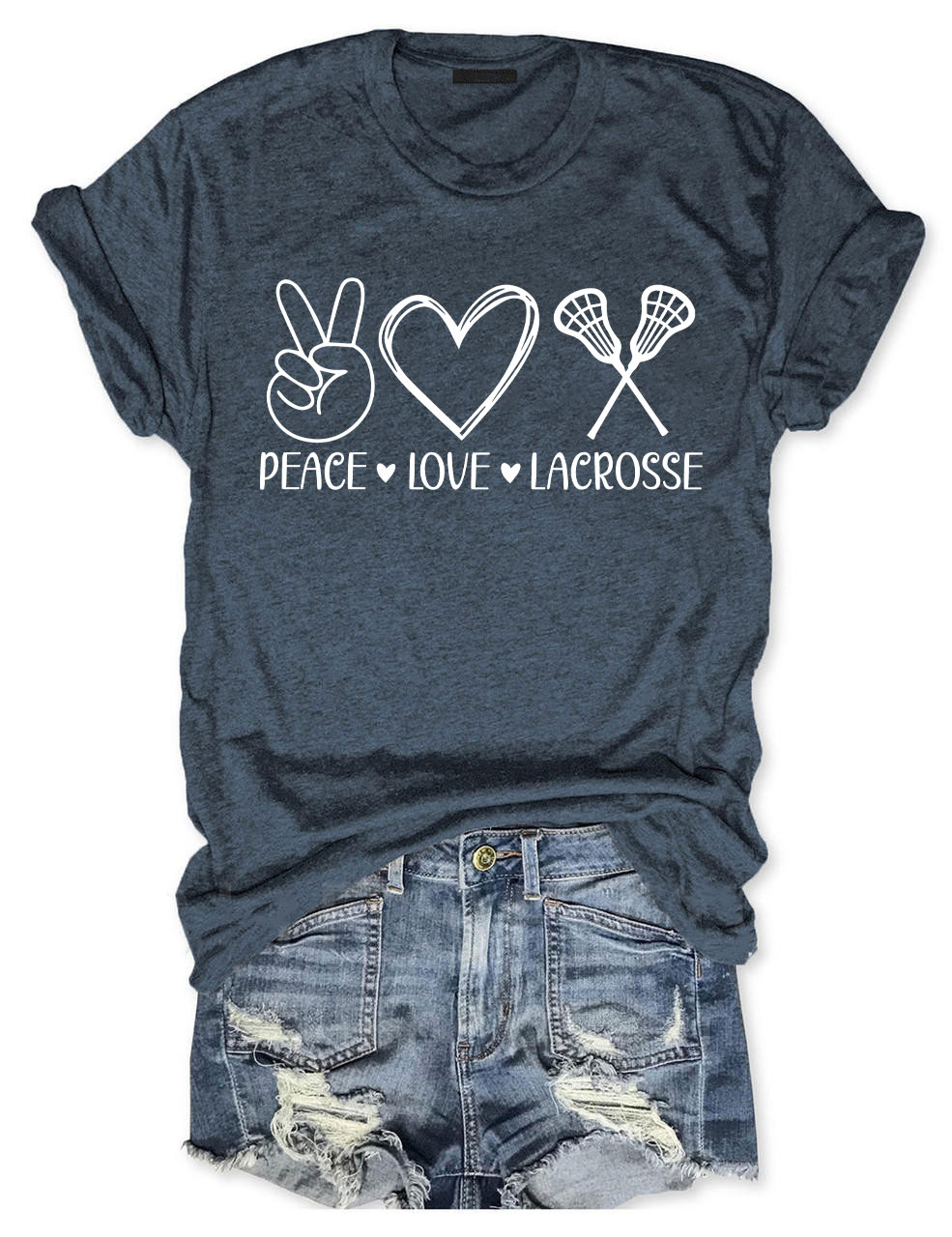 Peace Love Lacrosse Funny T-shirt