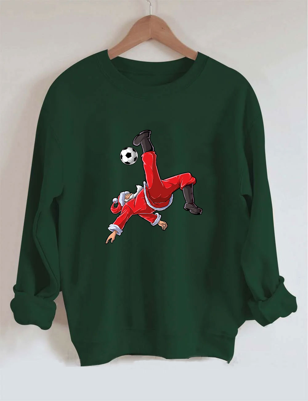 Christmas Soccer Santa Funny Sweatshirt