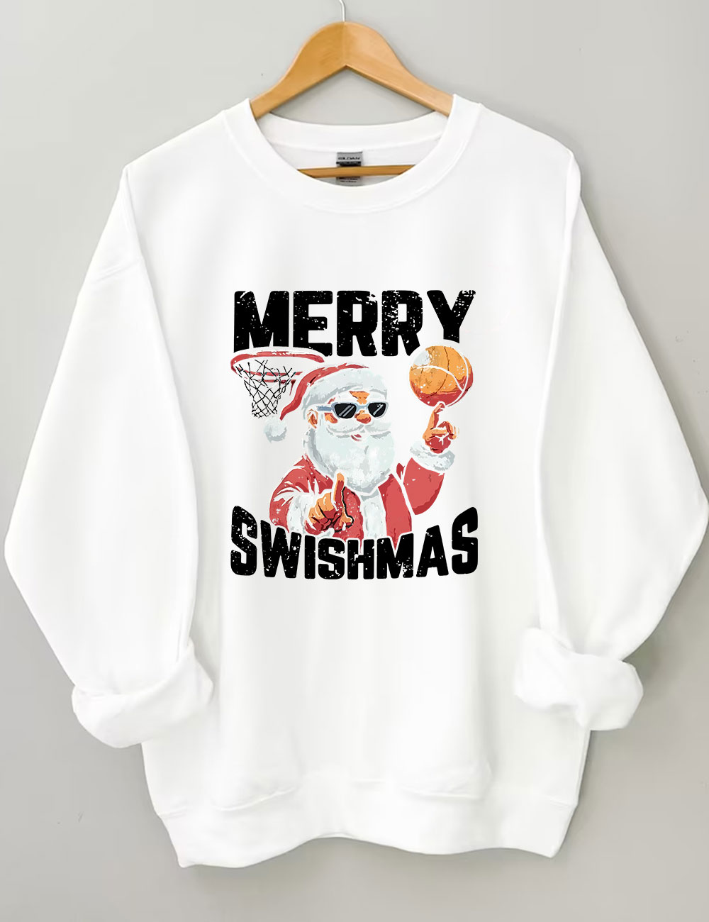 Merry Swishmas Basketball Sweatshirt