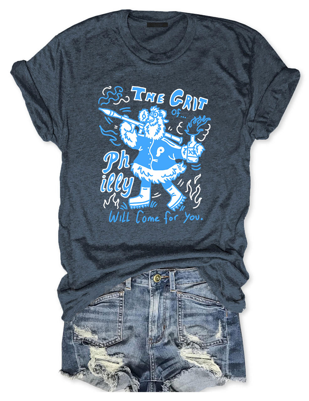 Phillie Phanatic The Grit of Philly will come for you Funny T-Shirt