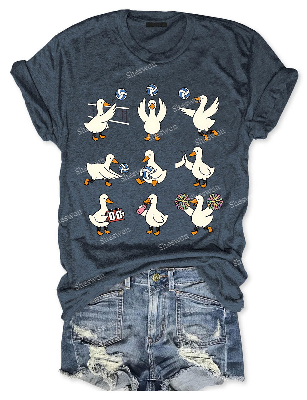 Funny Goose Volleyball Team T-shirt