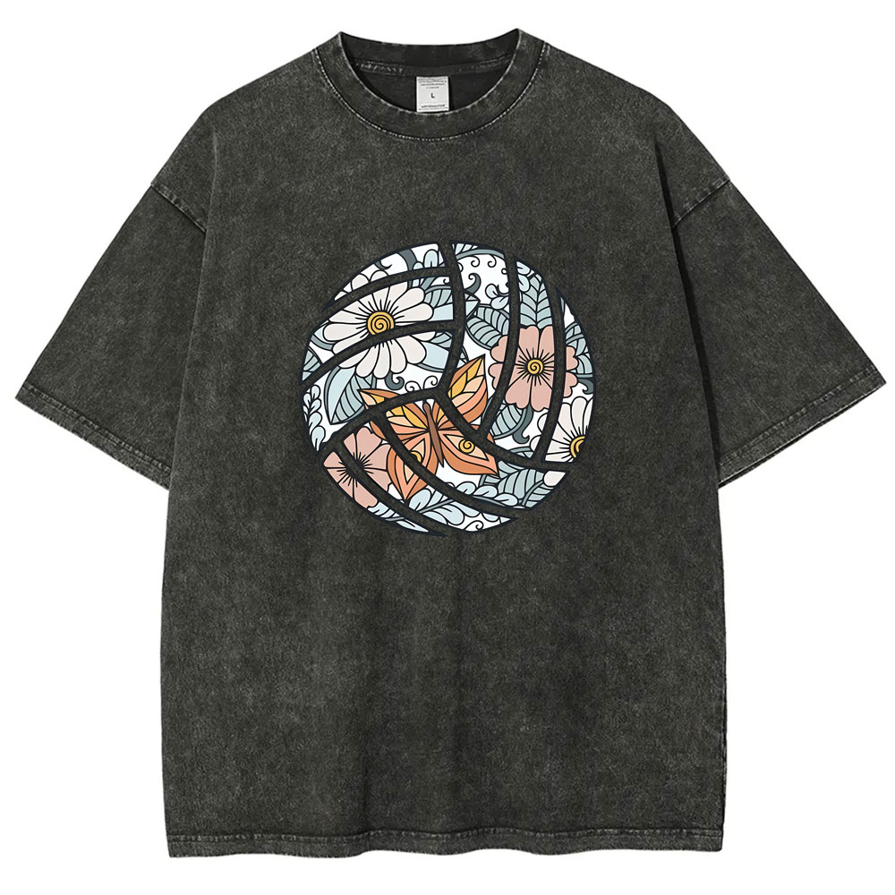 Floral Volleyball Washed T-shirt