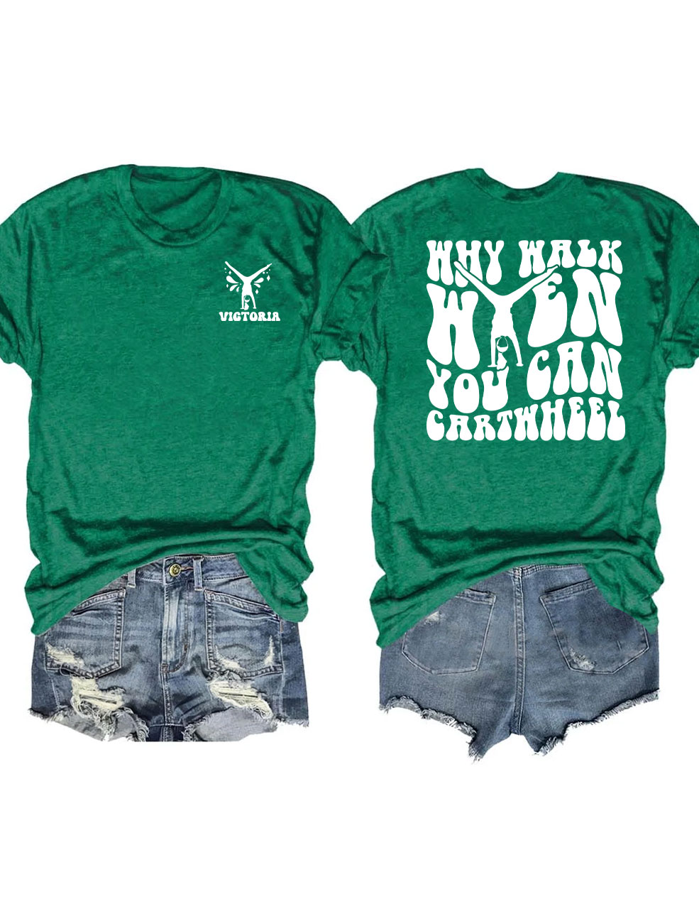 Custom Name Gymnastics Why walk when you can Cartwheel T-shirt