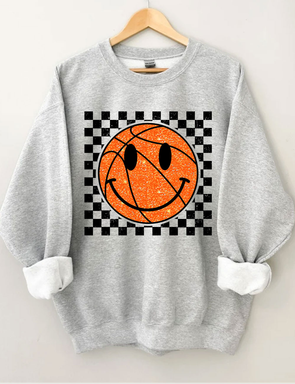 Smile Face Basketball Gameday Sweatshirt