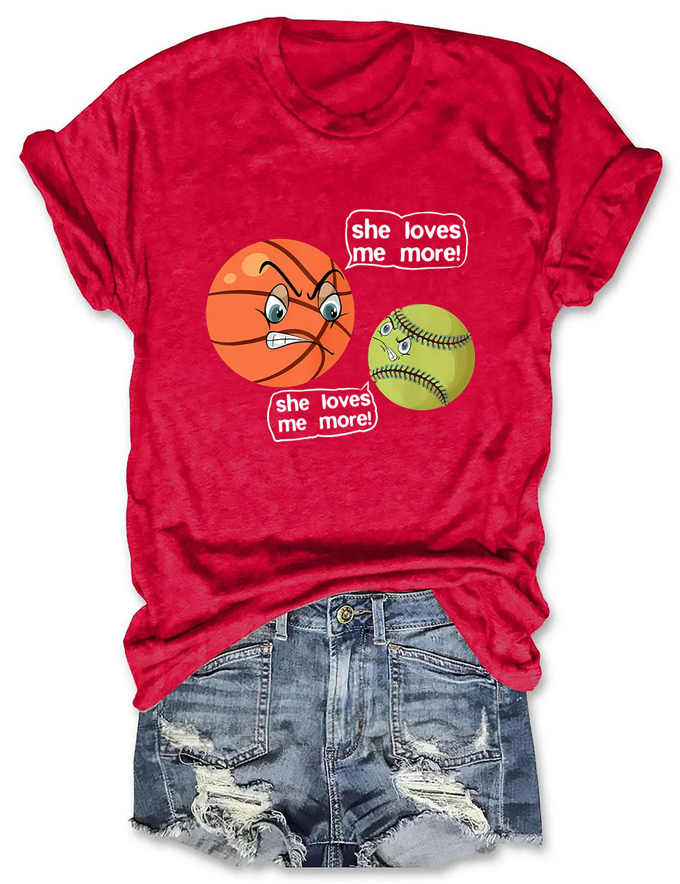 She Love Me Mores Softball Basketball Lvoers Basketball T-shirt