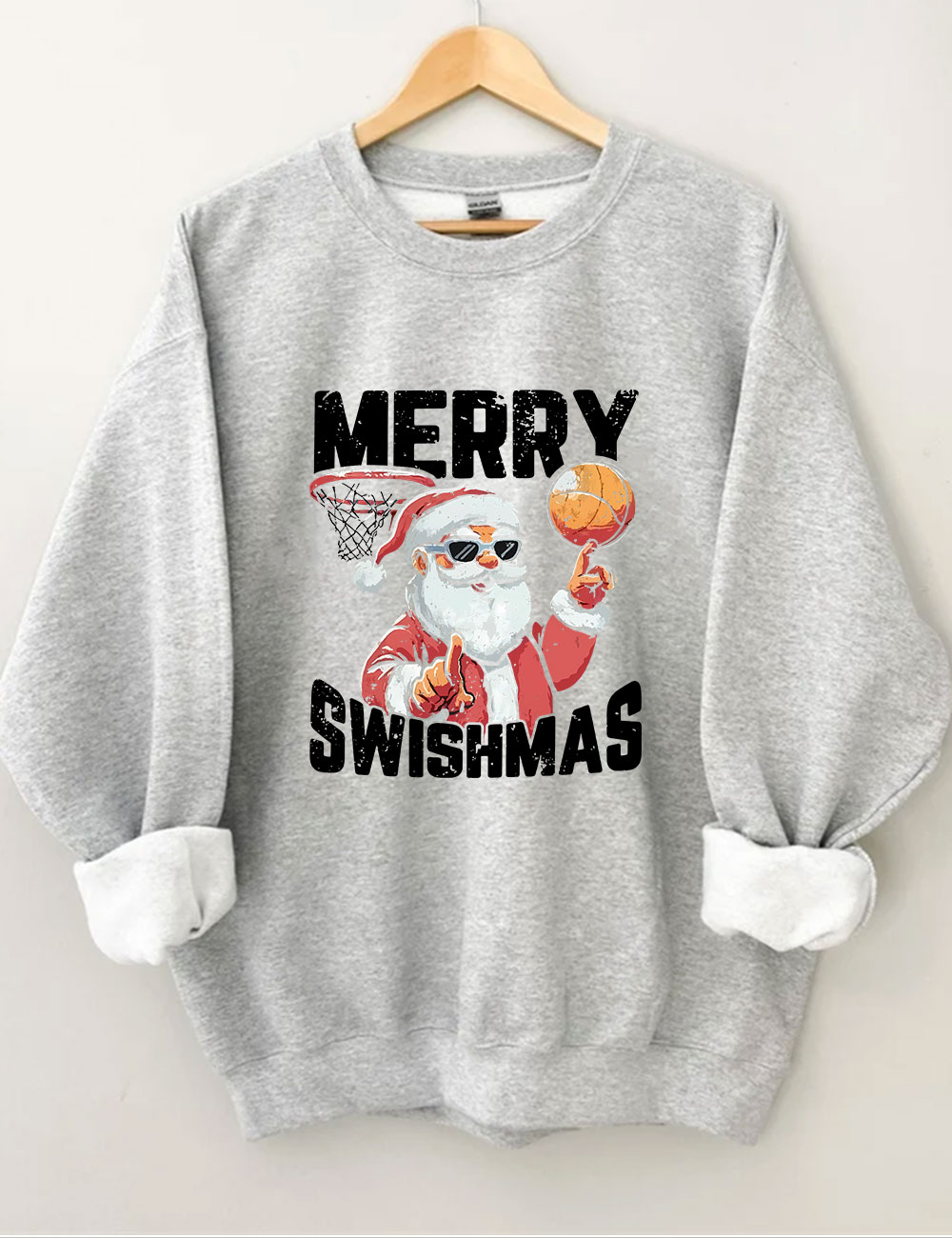 Merry Swishmas Basketball Sweatshirt