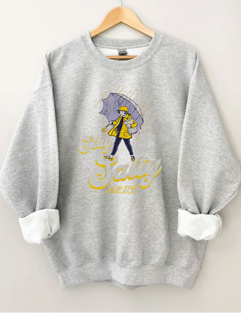 Subtle Anti Ice Stay Salty Protest Sweatshirt