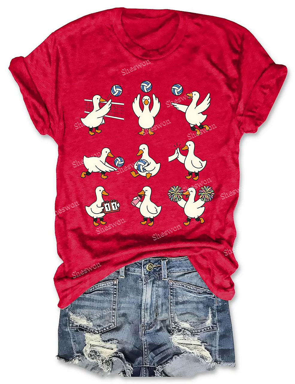 Funny Goose Volleyball Team T-shirt