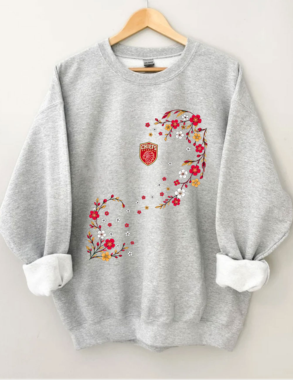Chiefs Floral Football Sweatshirt