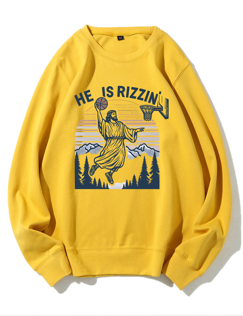 He is Rizzin Funny Jesus Playing Basketball Sweatshirt