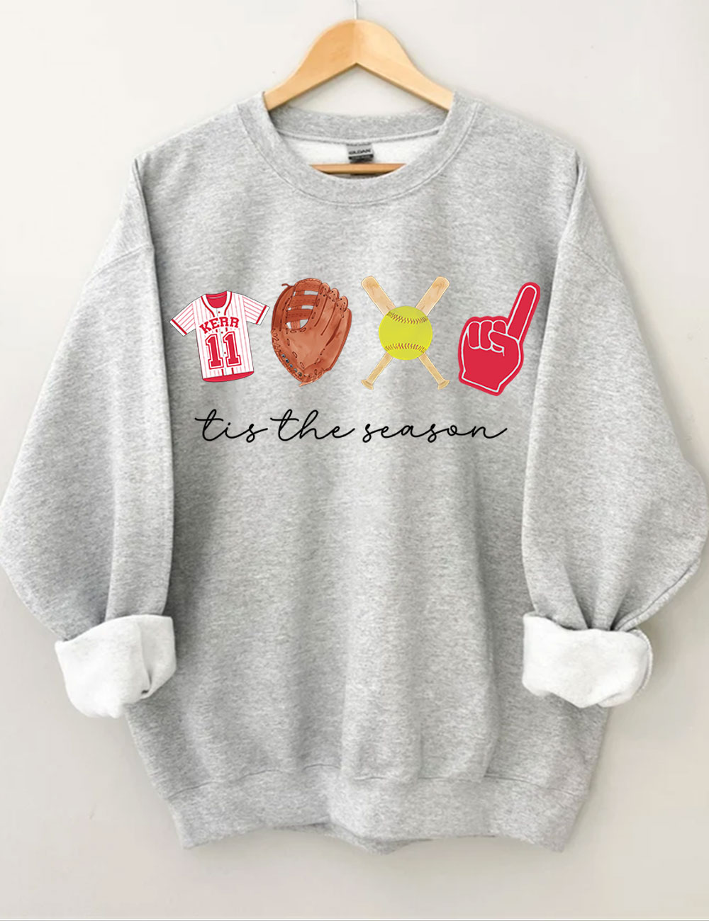Tis The Season Custom Softball Sweatshirt