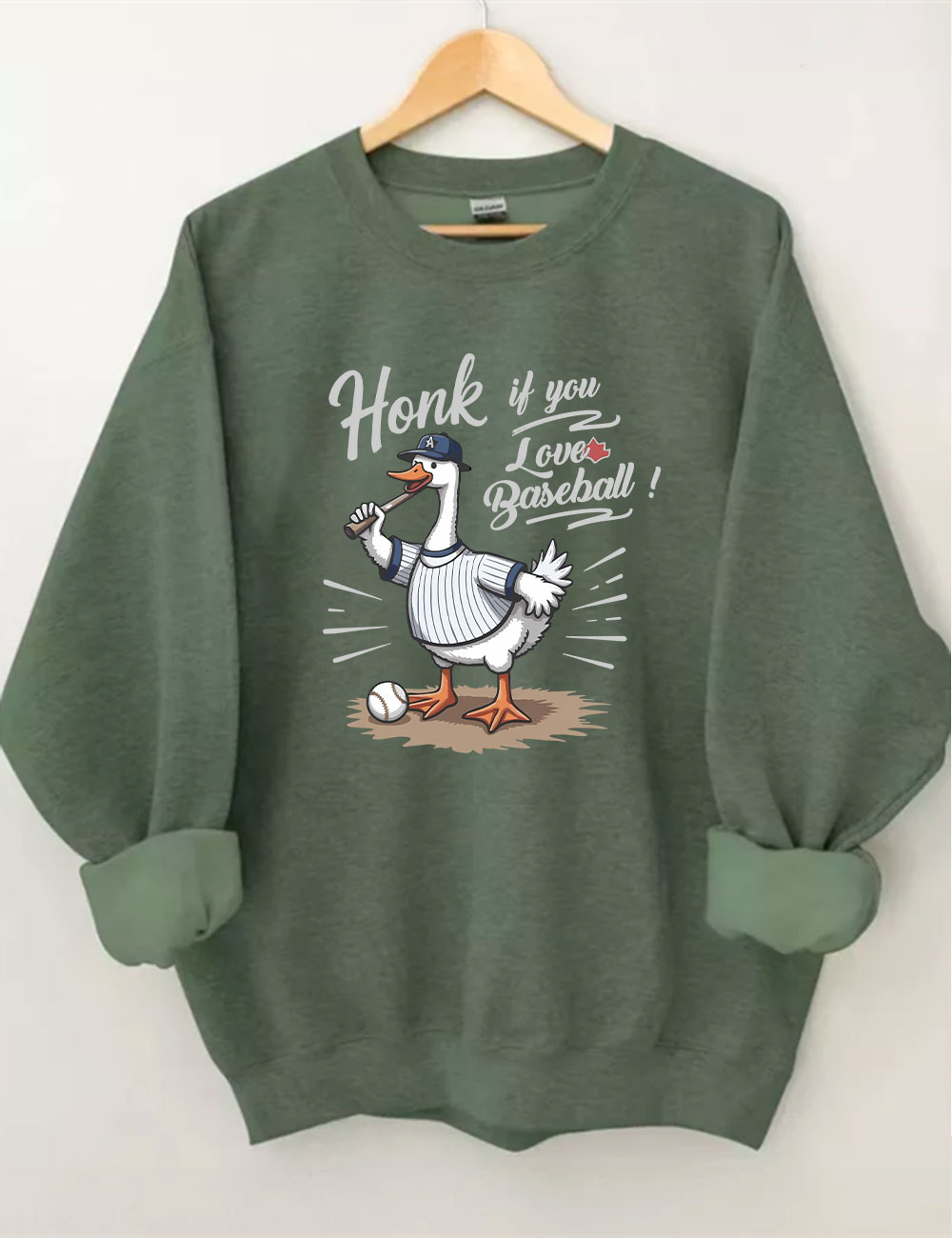 Honk If You Love Baseball Funny Goose Sweatshirt