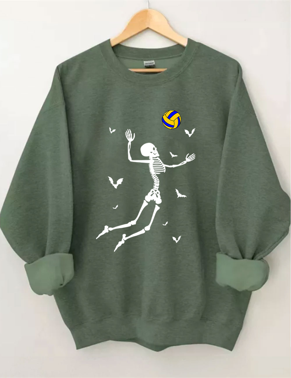 Dancing Skeletons Funny Halloween Volleyball Sweatshirt